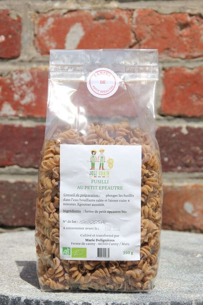 Fusilli de spécialité · Petit épeautre, seigle ou sarrasin, Joli Grain